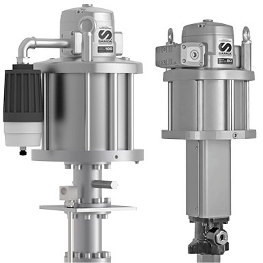 Oil & gas piston pumps with ultra high pressureThis type combines the suction capability of a ball check valve with the ability of a chop-check check valve to handle thicker material.Applications• Transfer• Extrusion• Measure and dispenseMaterials that can be handled• •Fat• Glue• Ink• Surface coatings• Dense materialThis type of pump is designed for demanding industrial applications, making them ideal for use where high pressures and handling of difficult-to-flow materials are necessary.